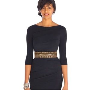 NWT White House Black Market Brown Suede Belt with Gold Studs, Size M